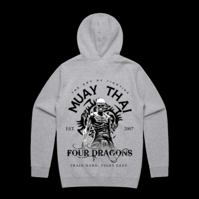 Adults Grey Muay Thai Hoodie Thumbnail