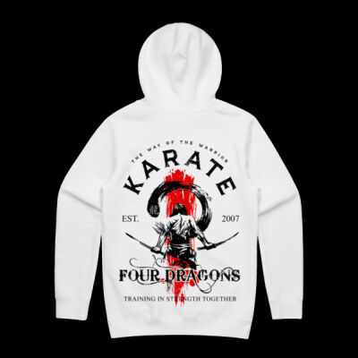 Adults White Karate Hoodie Thumbnail
