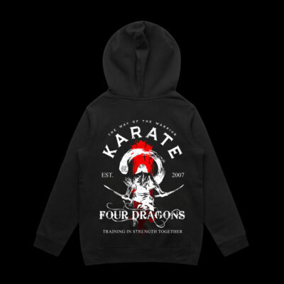 Kids Black Karate Hoodie Thumbnail