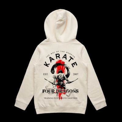 Kids Ecru Karate Hoodie Thumbnail