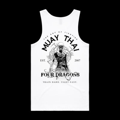 Mens White Muay Thai Singlet Thumbnail
