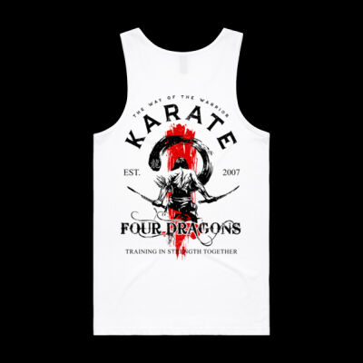 Mens White Karate Singlet Thumbnail